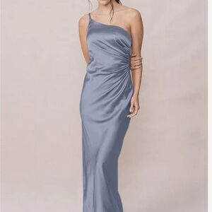 Revelry Jade Satin Bridesmaid Dress